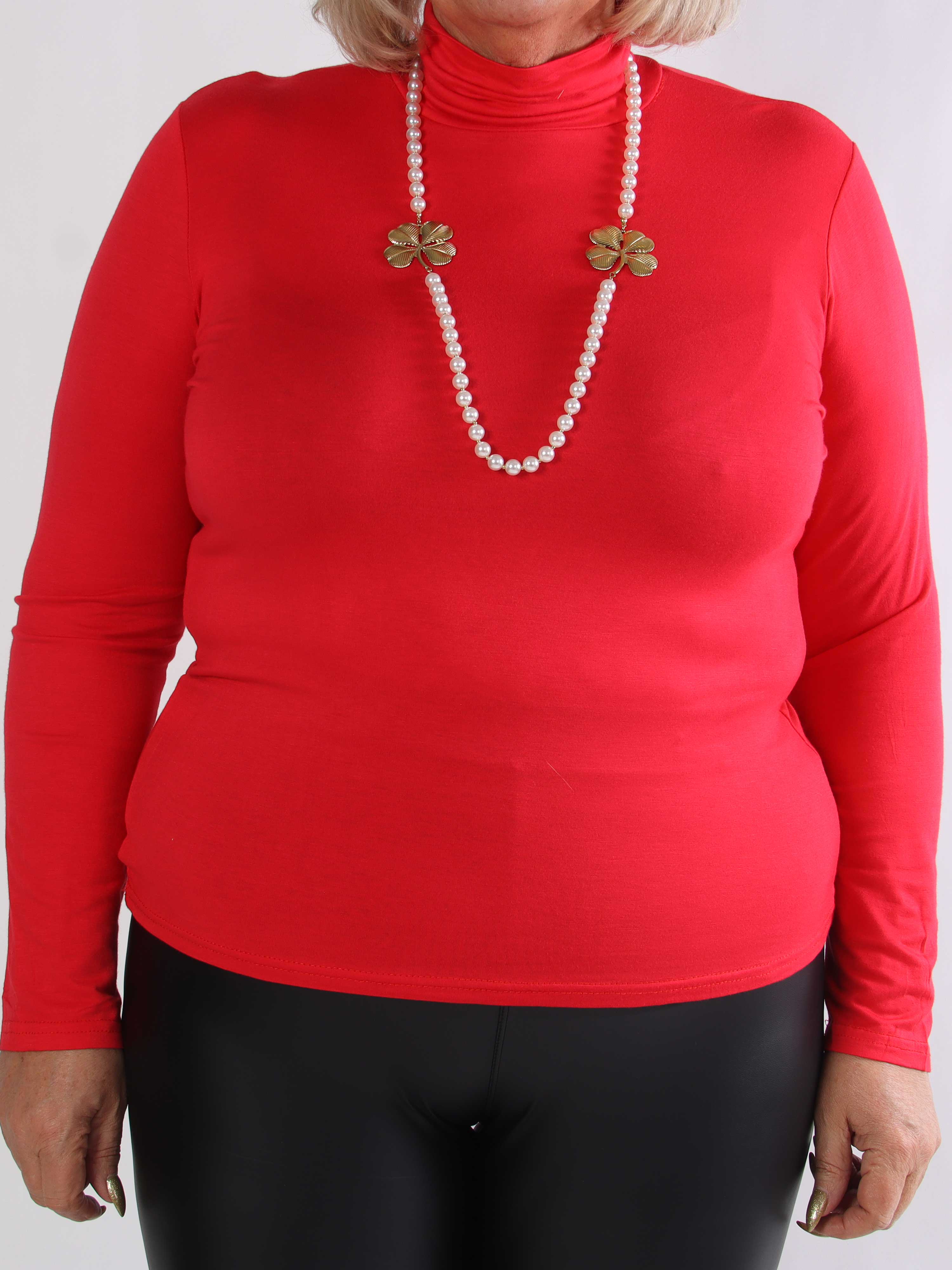 Noras - Langærmet basis bluse i viskose med turtleneck